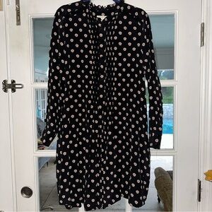 Kate Spade Black and flowery mini silk dress